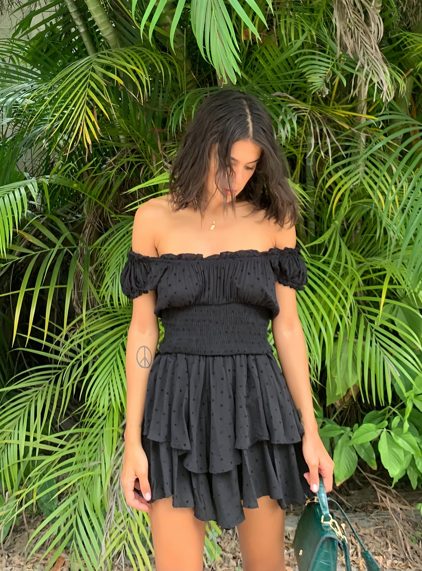 Lolalulu Pleated irregular hem dress