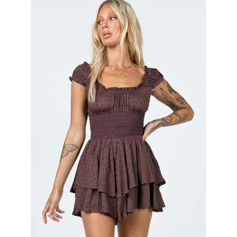 Lolalulu Pleated irregular hem dress