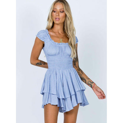 Lolalulu Pleated irregular hem dress