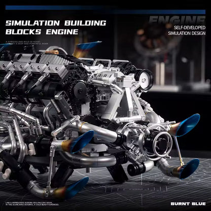 Burnt Blue V8 Performance Engine | 2774PCS