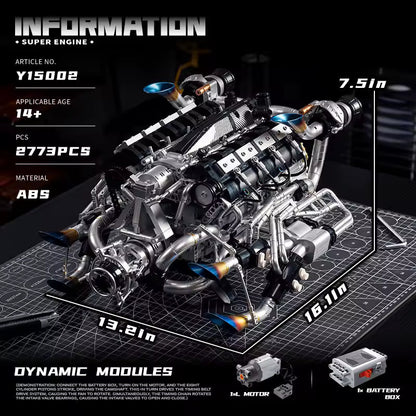 Burnt Blue V8 Performance Engine | 2774PCS
